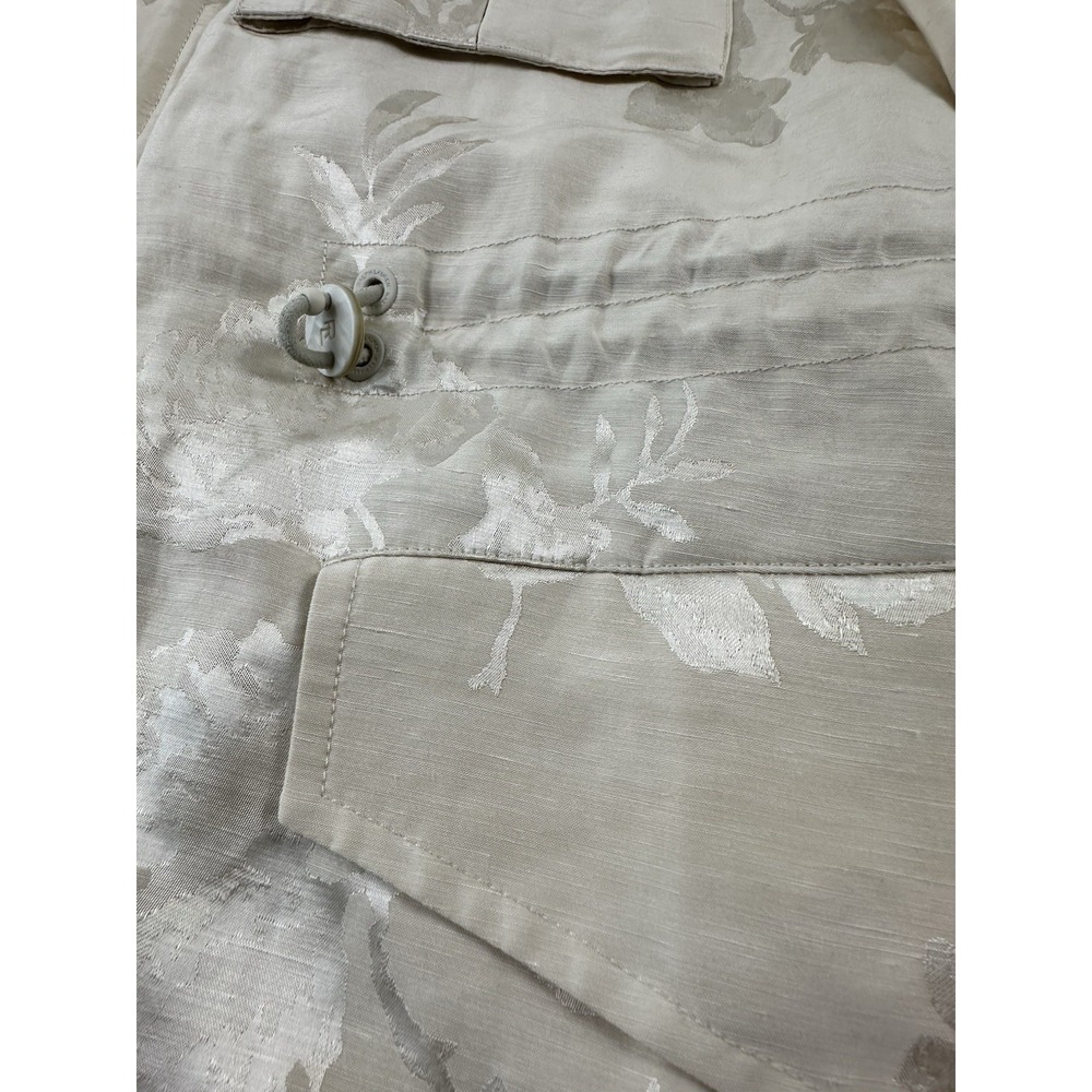 Ralph Lauren Purple Label Ivory Linen Blend Floral Hooded Padded Jacket SZ 4 NWT - Picture 5 of 14